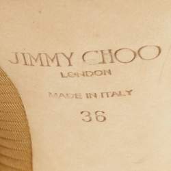 Pre Owned Jimmy Choo Metallic Gold Leather Abel Pointed Toe Pumps Size 36