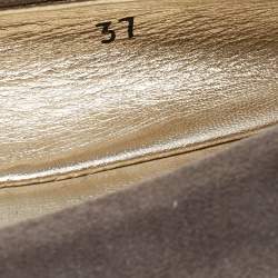 Pre Owned Jimmy Choo Grey Suede Ballet Flats Size 37