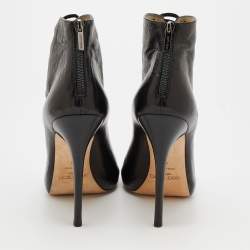 Pre Owned Jimmy Choo Black Leather Cut-Out Booties Size 40