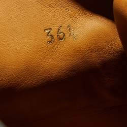 Pre Owned Jimmy Choo Black Lace and Leather Tokyo High Top Sneakers Size 36.5