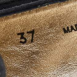 مملوكة مسبقًا Jimmy Choo Black/Grey Suede and Patent Leather Ballet Flats Size 37