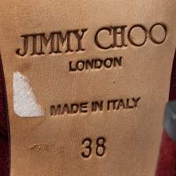 Jimmy Choo Burgundy Suede Drift Cut-Out Peep-Toe Ankle Booties Size 38