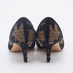 Pre Owned Jimmy Choo Black Lace Love Pointed Toe Pumps Size 36