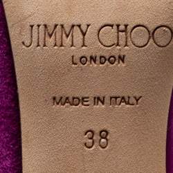 Pre Owned Jimmy Choo Purple Suede And Fur Rosa D'orsay Pumps Size 38