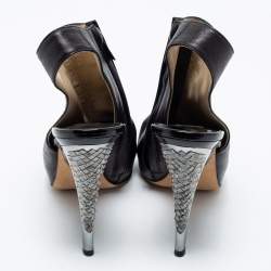 Pre Owned Jimmy Choo Black Leather Ankle Strap  Sandals Size 38