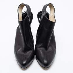 Pre Owned Jimmy Choo Black Leather Ankle Strap  Sandals Size 38