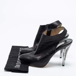 Pre Owned Jimmy Choo Black Leather Ankle Strap  Sandals Size 38