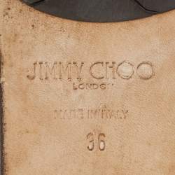 Pre Owned Jimmy Choo Red Snakeskin Leather Nanda Flat Slides Size 36