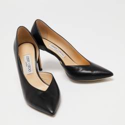 Pre Owned Jimmy Choo Black Leather Sophia D'orsay Pumps Size 39