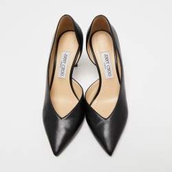Pre Owned Jimmy Choo Black Leather Sophia D'orsay Pumps Size 39