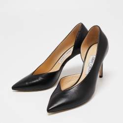 Pre Owned Jimmy Choo Black Leather Sophia D'orsay Pumps Size 39