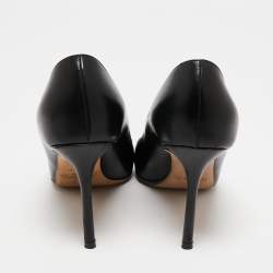 Pre Owned Jimmy Choo Black Leather Romy  Pumps Size 39