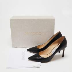 Pre Owned Jimmy Choo Black Leather Romy  Pumps Size 39