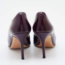 Jimmy Choo Pruple Leather Cut Out Pumps Size 37