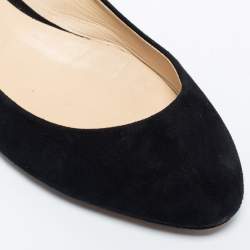 Pre Owned Jimmy Choo Black Suede Ballet Flats 39.5