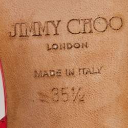 مملوكة مسبقًا Jimmy Choo Red Patent Leather Slingback Sandals Size 35.5