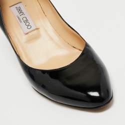 Pre Owned Jimmy Choo Black Patent Leather Gilbert Pumps  Size 41