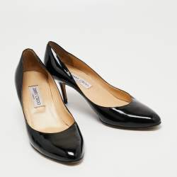 Pre Owned Jimmy Choo Black Patent Leather Gilbert Pumps  Size 41