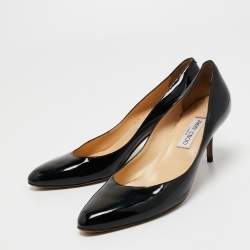 Pre Owned Jimmy Choo Black Patent Leather Gilbert Pumps  Size 41
