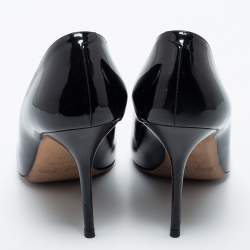 Pre Owned Jimmy Choo Black Patent Leather Agnes Pointed Toe Pumps Size 40.5