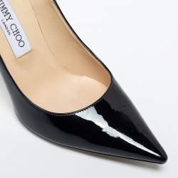 Pre Owned Jimmy Choo Black Patent Leather Romy Pumps Size 38