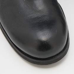 Pre Owned Jimmy Choo Black Leather Ankle Length Boots Size 41.5