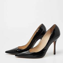 Pre Owned Jimmy Choo Black Patent Leather Love Pumps Size 40.5