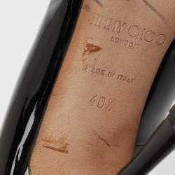 Pre Owned Jimmy Choo Black Patent Leather Love Pumps Size 40.5