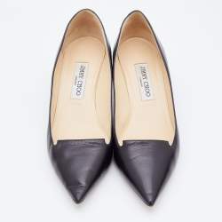 Pre Owned Jimmy Choo Black Leather Avril Pumps Size 39.5