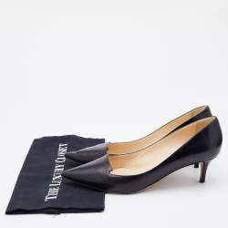 Pre Owned Jimmy Choo Black Leather Avril Pumps Size 39.5