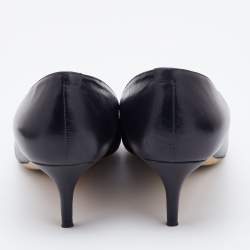 Pre Owned Jimmy Choo Black Leather Avril Pumps Size 39.5