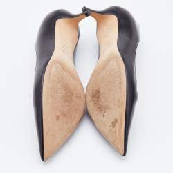 Pre Owned Jimmy Choo Black Leather Avril Pumps Size 39.5