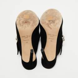 Jimmy Choo Black Suede Saf Slide Sandals Size 38