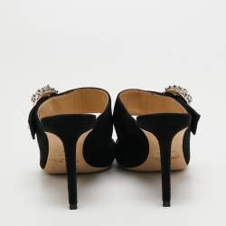 Jimmy Choo Black Suede Saf Slide Sandals Size 38