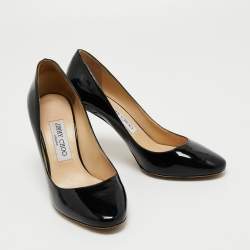 Pre Owned Jimmy Choo Black Patent Leather Pumps Size 37.5