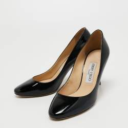 Pre Owned Jimmy Choo Black Patent Leather Pumps Size 37.5