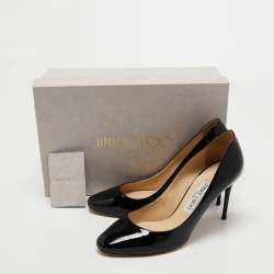 Pre Owned Jimmy Choo Black Patent Leather Pumps Size 37.5