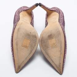 Pre Owned Jimmy Choo Purple Crystal Embellished Suede Love Pumps Size 39