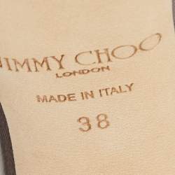 Pre Owned Jimmy Choo Metallic Bronze/Sliver Glitter Misty Sandals Size 38