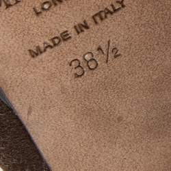 Pre Owned Jimmy Choo Dark Brown Suede Knee Length Platform Boots Size 38.5