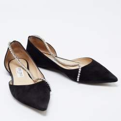 Pre Owned Jimmy Choo Black Suede Trude Ballet Flats Size 40