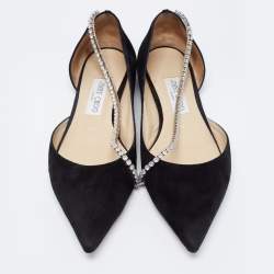 Pre Owned Jimmy Choo Black Suede Trude Ballet Flats Size 40