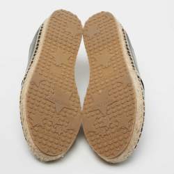 Pre Owned Jimmy Choo Black Leather Espadrille Flats Size 36