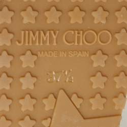 Pre Owned Jimmy Choo Grey/Beige Suede Wedge Sandals Size 37.5