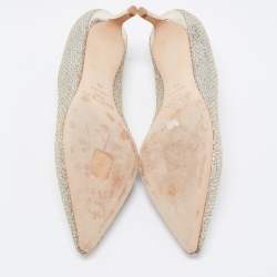 Pre Owned Jimmy Choo Gold Glitter Romy Pumps Size 40