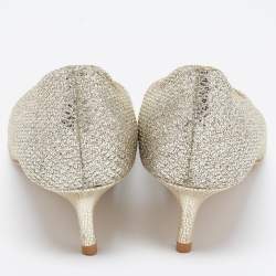 Pre Owned Jimmy Choo Gold Glitter Romy Pumps Size 40