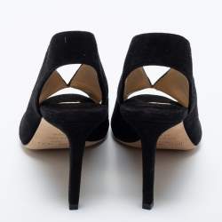 مملوكة مسبقًا Jimmy Choo Suede Shar Peep Toe Slingback Sandals Size 36.5
