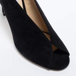 مملوكة مسبقًا Jimmy Choo Suede Shar Peep Toe Slingback Sandals Size 36.5