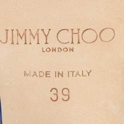 Pre Owned Jimmy Choo Blue Patent Leather Lang Sandals Size 39