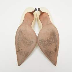 Pre Owned Jimmy Choo Cream Leather Romy Pumps Size 38